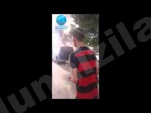 فيديو : احتراق سيارة بالمنيزلة