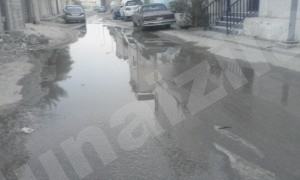 تسريب جديد في أحد شوارع المنيزلة
