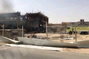 عاجل : حريق في مبنى ثانوية البنات بالمنيزلة