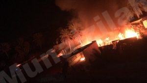 بالصور : حريق في إحدى مزارع المنيزلة والدفاع المدني يباشر الحدث