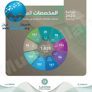 إنفوجرافيك: تعرَّف على المخصصات المعتمدة للقطاعات الحكومية في ميزانية 2020