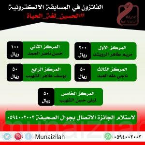 الفائزون في مسابقة محرم 1443 «#الحسين_لغة_الحياة»
