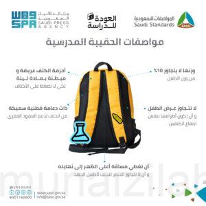 انفوجرافيك‬⁩ | مواصفات الحقيبة المدرسية