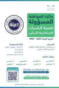 إدارة ⁧‫تعليم الأحساء‬⁩ عن انطلاقة جائزة المواطنة المسؤولة “لتنمية القدرات الاجتماعية للنشء