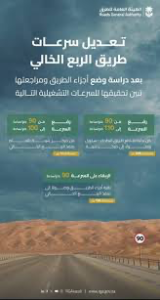 سفارة السعودية بمسقط: التزموا بتعديلات سرعة طريق الربع الخالي