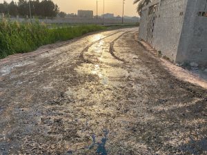 الطريق المؤدي لمركز صحي المنصورة يقترب من الجاهزية