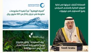 المملكة تُختار نموذجًا عالميًا لتسريع تحقيق أهداف التنمية المستدامة في قطاع المياه