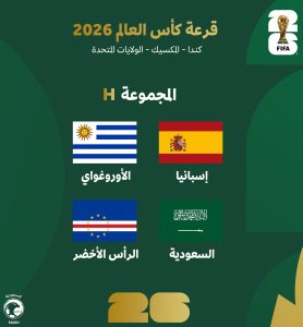عاجل | نتائج قرعة كأس العالم 2026 تضع الأخضر في المجموعة (H)