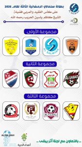 إعلان مجموعات وجدول مباريات بطولة سلماوي الرمضانية الثالثة 2026