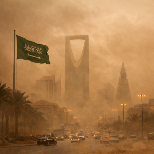 رياح نشطة وأتربة مثارة تضرب وسط وشرق المملكة