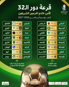 سحب قرعة دور الـ32 من كأس خادم الحرمين الشريفين